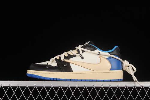 【460】[DM7866-140]-[FRAGMENT DESIGN X TRAVIS SCOTT AIR JORDAN 1 RETRO LOW BLUE/BLACK/WHITE]-[UN
