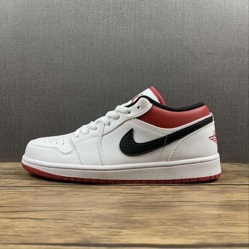 【300】[553558-118]-[AIR JORDAN 1 LOW WHITE/UNIVERISTY RED/BLACK]-[MAN:40-46]