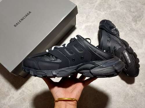 【530】[BA*LEN*CIAGA TRACK MULE BLACK/BLACK/WHITE]-[WOMAN:35-39]-[MAN:40-46]