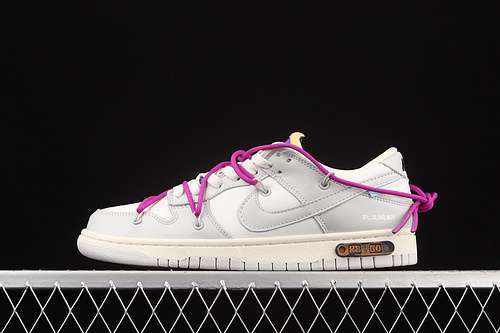 【400】[DM1602-111]-[OW X SB DUNK LOW LOT 28 OF 50 SAIL/NEUTRAL GREY/HYPER VIOLET]-[UNISEX:36-46]