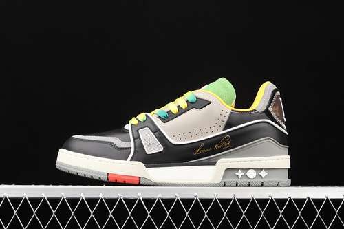 【700】[L*V 2021SS TRAINER SHOES BLACK/GREY/BROWN-GREEN]-[MAN:38-45]