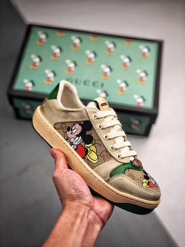 【320】[GU*CCI ACE EMBROIDERED LOW-TOP SNEAKER BROWN/GREEN]-[UNISEX SIZE:35-44]