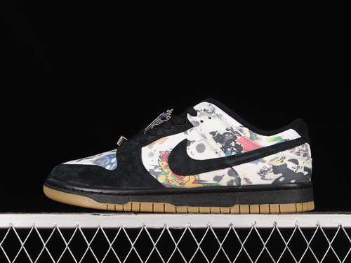 【430】[FD8778-001]-[SUPREME X DUNK LOW SB RAMMELLZEE BLACK/BLACK/MULTI-COLOR]-[UNSIZE:36-47.5]