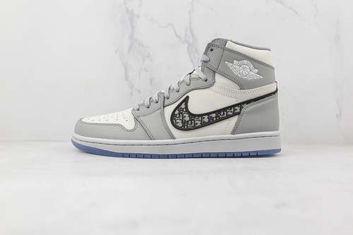 【950】[CN8607-002]-[DI*OR X AIR JORDAN 1 HIGH WOLF GREY/SAIL/PHOTON DUST/WHITE]-[UNISEX:36-47.5]