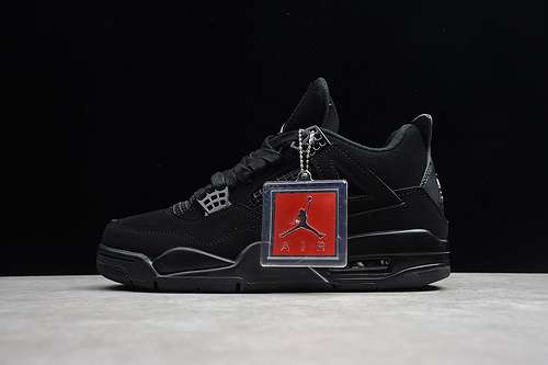 [308497-002]-[AIR JORDAN 4 RETRO BLACK/BLACK-LT GRAPHITE]-[MAN:40-48]-[OG00156]