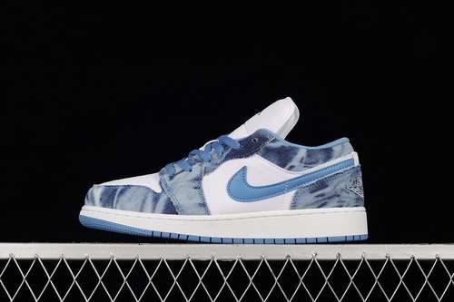 【320】[DM8947-100]-[AIR JORDAN 1 LOW GS WASHED DENIM WHITE/DUTCH BLUE/WHITE]-[WOMAN:35.5-40]