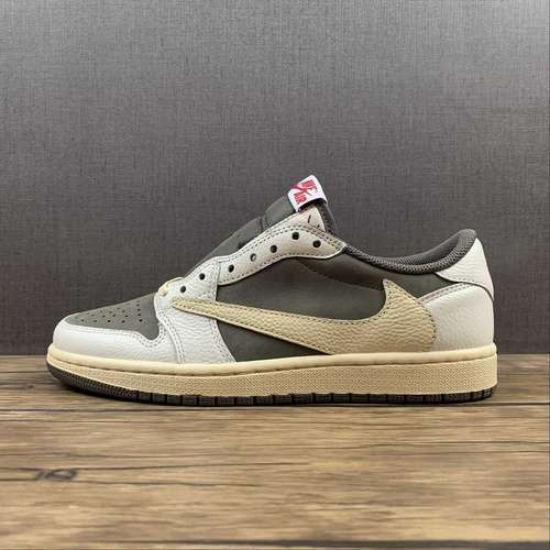 【380】[DM7866-162]-[FRAGMENT DESIGN X TRAVIS SCOTT X AIR JORDAN 1 LOW OG BLACK/DARK BROWN/WHITE]
