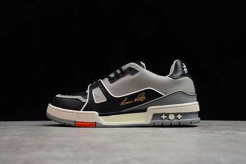 【380】[MS0129]-[L*V LOW SHOES BLACK/LIGHT GREY/RED]-[MAN:40-46]