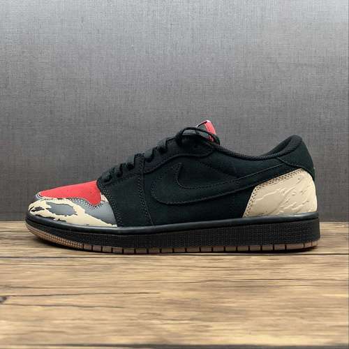【400】[DN3400-001]-[SOLEFLY X AIR JORDAN 1 LOW CARNIVORE BLACK/KHAKI/RED]-[MAN:40-47.5]
