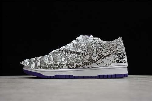 【400】[DJ4636-100]-[SB DUNK LOW FLIP THE OLD SCHOOL WHITE/VARSITY PURPLE/VARSITY MAIZE/BLACK]
