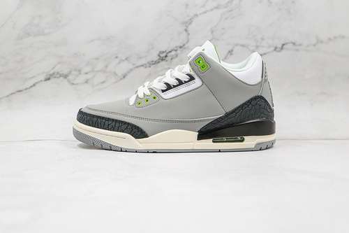【280】[136064-006]-[AIR JORDAN 3 RETRO CHLOROPHYLL LIGHT SMOKE GREY/CHLOROPHYLL-BLACK-WHITE-SAIL]