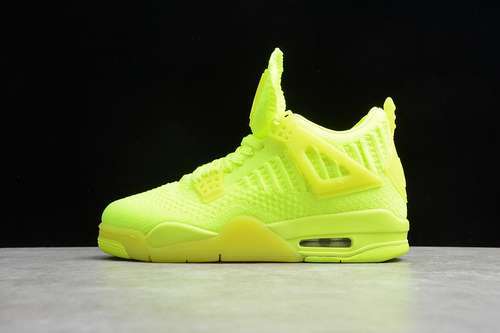 【380】[AQ3559-700]-[GZ AIR JORDAN 4 RETRO FLYKNIT VOLT/BLACK-VOLT]-[WOMAN:36-39]-[MAN:40-45]