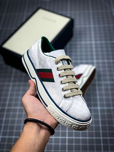 【520】[GU*CCI ACE EMBROIDERED LOW-TOP WHITE/RED/GREEN]-[WOMAN:35-39]-[MAN:40-44]