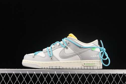 【450】[DM1602-115]-[OW X SB DUNK LOW LIGHT GREY/BLUE/WHITE]-[WOMAN:36-39]-[MAN:40-47.5]