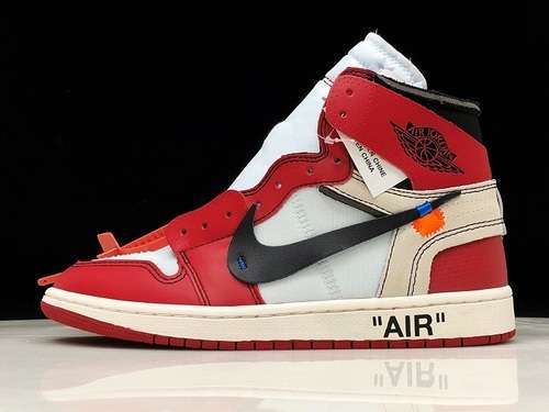 【580】[AA3834-101]-[OG AIR JORDAN 1 HIGH X OFF WHITE CHICAGO WHITE/BLACK-VARSITY RED]