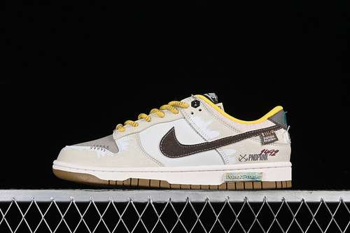 【380】[FV3629-371]-[DUNK LOW SB WHITE/GREY/BROWN/YELLOW]-[WOMAN:35.5-39]-[MAN:40-46]