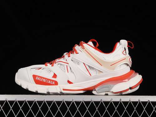 【550】[W1GC49066]-[BA*LEN*CIAGA TRACK TESS S.GOMMA SNEAKER WHITE/WHITE/ORANGE]-[WOMAN:35-40]