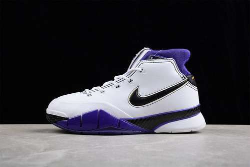 【380】[AQ2728-105]-[ZOOM KOBE 1 PROTRO 81 POINTS WHITE/BLACK/COURT PURPLE]-[MAN:40-46]