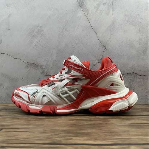 【750】[BA*LEN*CIAGA TRACK 2.0 SHOES WHITE/WHITE/RED]-[WOMAN:35-39]-[MAN:40-46]