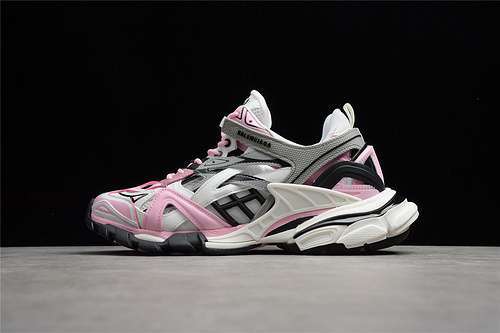 【750】[568614-W3AE2-5291]-[BA*LEN*CIAGA TRACK TRAINERS LIGHT GREY/BLACK/PINK-WHITE]-[UNISEX:35-46]