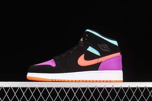 【340】[554725-083]-[AIR JORDAN 1 MID GS CANDY BLACK/TOTAL ORANGE]-[WOMAN:35.5-39]