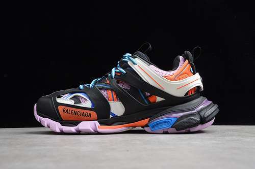 【580】[ECBA8179081]-[GZ BA*LEN*CIAGA TRACK 2.0 SNEAKER BLACK/MULTI-COLOR]-[UNISEX:36-45]