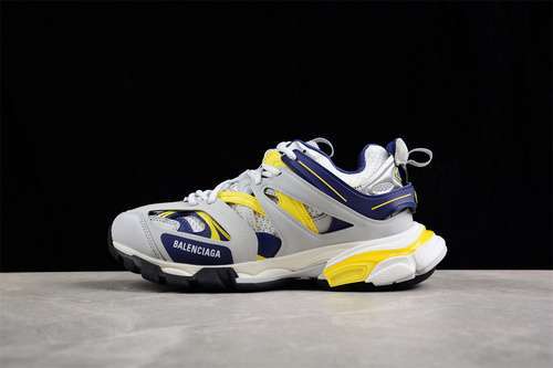 【560】[W3AC49471]-[BA*LEN*CIAGA TRACK SNEAKER GREY/YELLOW/BLUE]-[WOMAN:35-39]-[MAN:40-46]