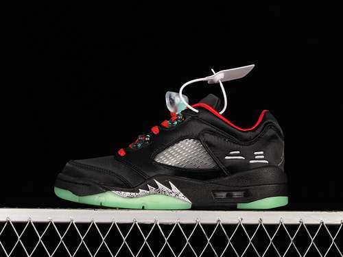 【380】[DM4640-036]-[CLOT X AIR JORDAN 5 RETRO LOW JADE BLACK/CLASSIC JADE/FIRE RED/METALLIC SILVER]