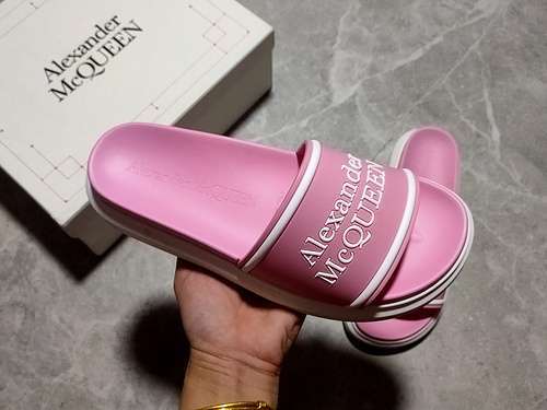 【280】[ALE*XANDER MCQUEEN HYBRID SIGNATURE SLIDES PINK/PINK/WHITE]-[WOMAN:35-40]