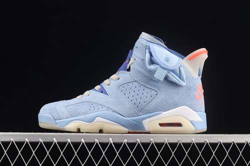 【480】[DH0690-400]-[TRAVIS SCOTT X AIR JORDAN 6 CERULEAN BLUE/BLUE/BLUE]-[WOMAN:36-9]-[MAN:40-45]