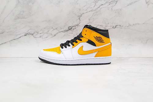 【340】[554724-170]-[AIR JORDAN 1 MID WHITE/BLACK/UNIVERSITY GOLD]-[WOMAN:36-39]-[MAN:40-46]