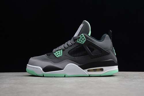 [116-114-125]-[308497-033]-[GET AIR JORDAN 4 RETRO DARK GREY/GREEN GLOW-CEMENT GREY-BLACK]
