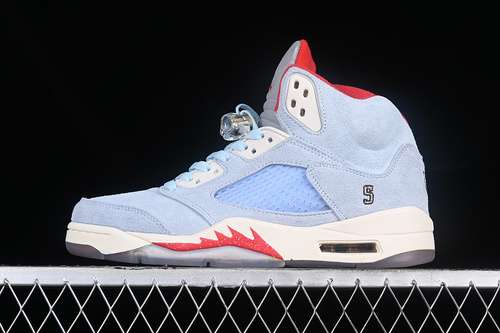 【380】[CI1899-400]-[TROPHY ROOM IR JORDAN 5 ICE BLUE ICE BLUE/SAIL-METALLIC GOLD-UNIVERSITY RED]