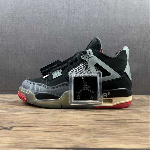 【550】[CV9388-001]-[OW X AIR JORDAN 4 BRED BLACK/GREY/RED]-[WOMAN:36-39]-[MAN:40-47.5]