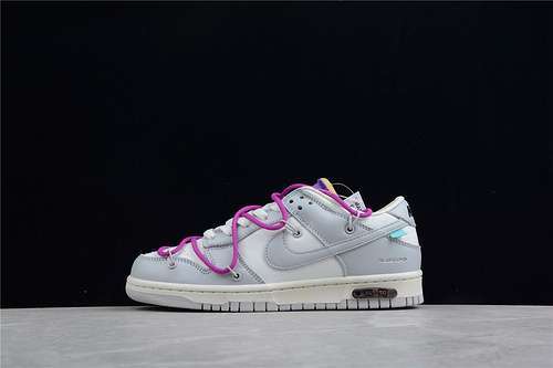 【450】[DM1602-111]-[OW X SB DUNK LOW LOT 28 OF 50 SAIL/NEUTRAL GREY/HYPER VIOLET]-[UNISEX:36-47.5]