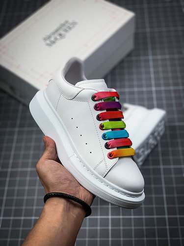 【550】[ALE*XANDER MCQUEEN SOLE SNEAKERS WHITE/WHITE/MULTI-COLOR]-[WOMAN:35-39]-[MAN:40-44]