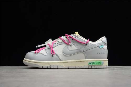 【450】[DM1602-106]-[OW X SB DUNK LOW THE 50 NEUTRAL GREY/WHITE/PINK]-[WOMAN:36-39]-[MAN:40-47]