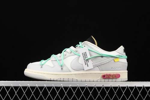 【330】[DM1602-114]-[OW X SB DUNK LOW THE 50 WHITE/LIGHT GREY/BLUE]-[WOMAN:36-39]-[MAN:40-45]