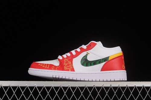 【300】[553558-130]-[AIR JORDAN 1 LOW WHITE/BLACK/RED]-[WOMAN:36-39]-[MAN:40-46]
