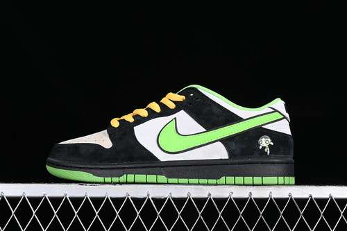 【350】[GP5532-063]-[THE POWERPUFF GIRLS X DUNK SB LOW WHITE/BLACK/GREEN]-[WOMAN:36-39]-[MAN:40-45]