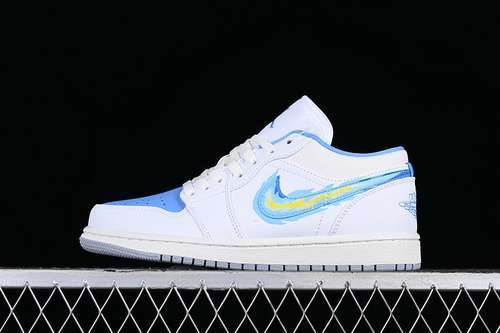 【300】[FJ7219-441]-[AIR JORDAN 1 LOW BORN TO FLY WHITE/BLUE]-[WOMAN:36-39]-[MAN:40-46]