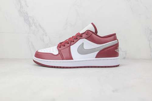 【300】[553558-615]-[AIR JORDAN 1 LOW WHITE/BORDEAUX/LIGHT GREY]-[WOMAN:36-39]-[MAN:40-46]