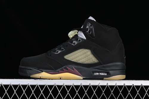 【500】[FD1330-001]-[A MA MANIÉR X AIR JORDAN 5 LOW BLACK/YELLOW]-[MAN:40-47.5]