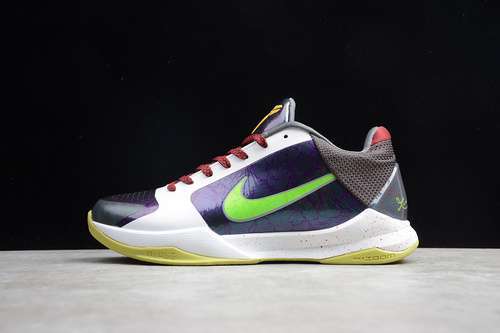 【380】[386429-531]-[ZOOM KOBE 5 JOKER PURPLE/CYBER-WHITE-BLACK]-[MAN:40-46]