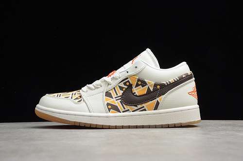 【300】[CZ4155-100]-[AIR JORDAN 1 LOW QUAI 54 SAIL/TEAM ORANGE-BAROQUE BROWN]-[UNISEX:36-47]