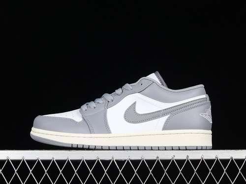 【340】[553558-053]-[AIR JORDAN 1 LOW VINTAGE GREY STEALTH/WHITE/SAIL]-[WOMAN:35.5-39]-[MAN:40-45]