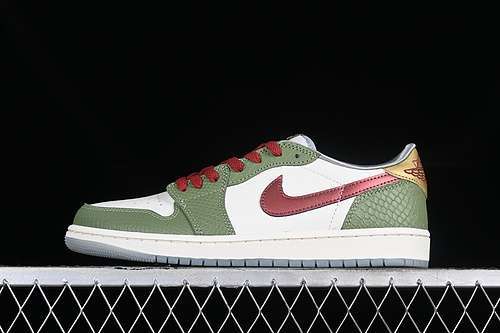 【360】[FN3727-100]-[AIR JORDAN 1 LOW YEAR OF THE DRAGON CEDAR/OIL GREEN/LIGHT PUMICE/DARK TEAM RED]