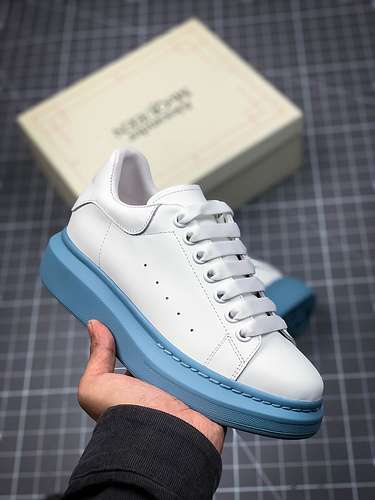 [ALE*XANDER MCQUEEN SOLE SNEAKERS WHITE/WHITE/BLUE]-[WOMAN:35-39]-[MAN:40-45]