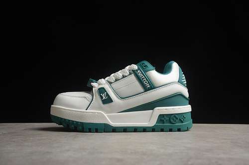 【680】[LOUIS VUITTON TRAINER SNEAKER LOW L*V WHITE/GREEN]-[WOMAN:35-39]-[MAN:40-45]