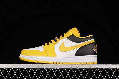 【300】[553560-701]-[AIR JORDAN 1 LOW GS UNIVERSITY GOLD/WHITE-BLACK]-[WOMAN:36-39]-[MAN:40-46]